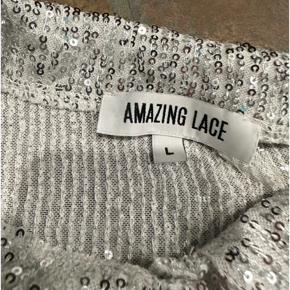 All Over Silver Sequin Button Up - image 5